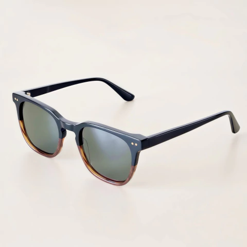 Óculos De Sol Quadrado Premium Degrade Uv-400 Polarizado (Lente Verde)