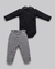 Conjunto Bebê Menina - Body + Calça / Linho - Anjos Baby Preto - comprar online