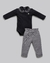 Conjunto Bebê Menina - Body + Calça / Linho - Anjos Baby Preto