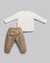 Conjunto Menino - Blusa + Calça | Malha + Sarja - Anjos Baby Bege - comprar online