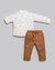 Conjunto Menino - Blusa + Calça - Malha Sarja - Anjos Baby Mostarda