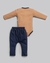 Conjunto Bebê Menino - Body + Calça | Malha Suedine - Anjos Baby Azul Marinho - comprar online