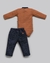Conjunto Bebê Menino - Body + Calça | Malha Moletinho - Anjos Baby Azul Marinho - comprar online