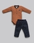 Conjunto Bebê Menino - Body + Calça | Malha Moletinho - Anjos Baby Azul Marinho