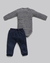 Conjunto Bebê Menino - Body + Calça | Malha Moletom - Anjos Baby Azul Marinho - comprar online