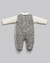 Macacão Longo Bebê Menina - Jacquard - Anjos Baby Chumbo - Auré Kids