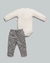 Conjunto Bebê Menina - Body + Calça | Malha Jacquard - Anjos Baby Chumbo - comprar online