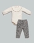Conjunto Bebê Menina - Body + Calça | Malha Jacquard - Anjos Baby Chumbo