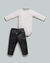 Conjunto Bebê Menina - Body + Calça / Malha Cirre - Anjos Baby Preto - comprar online