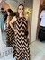 Vestido preto com laranja