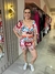 Conjunto vermelho e azul