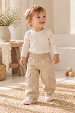 Baggy gabardina beige - comprar online