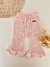 Pantalon tejido rosa con volados rosa