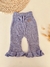 Pantalon tejido con volados lila