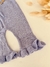 Pantalon tejido con volados lila - comprar online