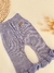 Pantalon tejido con volados lila en internet