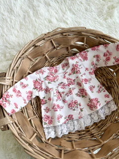 Campera floreada frisada con puntilla - comprar online