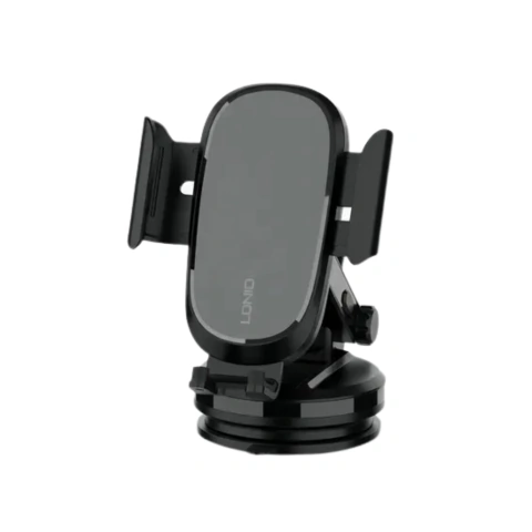 SOPORTE DE CELULAR PARA AUTO + CARGADOR INALAMBRICO LDNIO MW21-1 EXTENSIBLE CON SOPAPA NEGRO