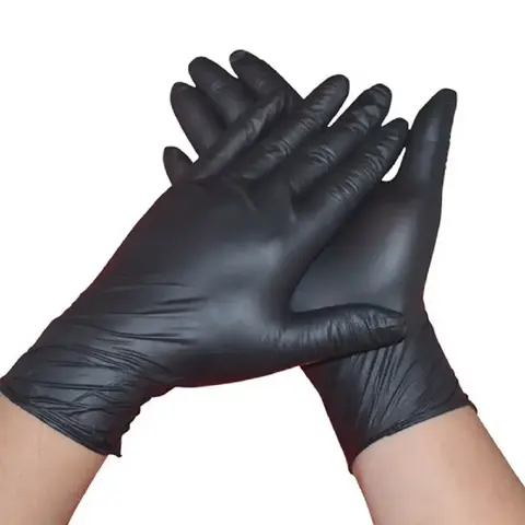 PAR DE GUANTES DE LATEX COLOR NEGRO