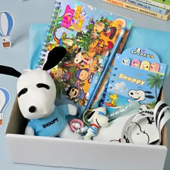 Box Regalo Snoopy Completa Con Mini Peluche + Kit Kawaii