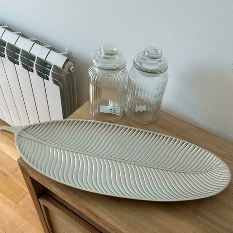 Centro de mesa 60cm Hoja Plateada - comprar online