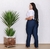 Calça flare flanelada