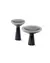 Mesa lateral base mármore preto e vidro fume - 0,36x0,50cm - Faenza