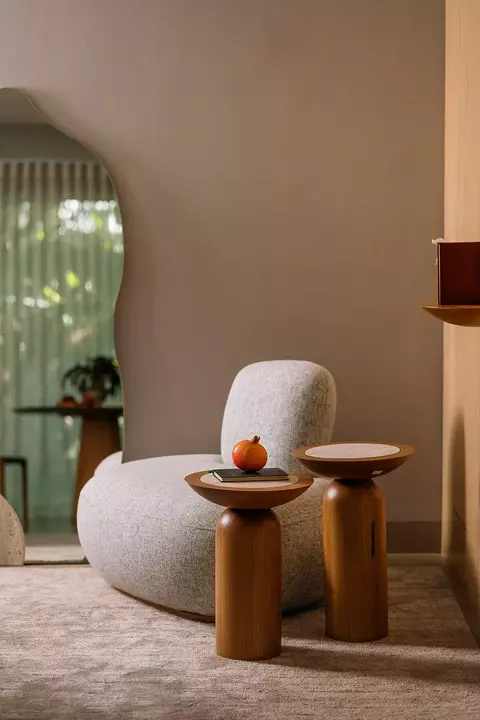 Mesa lateral Ciclo - Travertino - comprar online