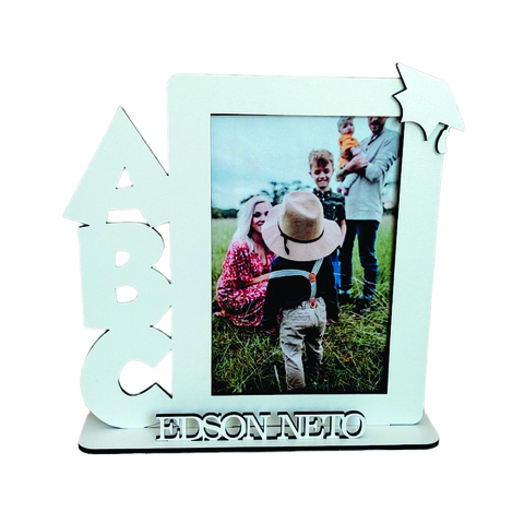 kit 15 porta retrato Lembrancinha ABC em mdf branco