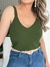Imagem do BLUSA FEMININA ALÇA GROSSO LARGA SIMPLES OCASIONAL REGATA COM DECOTE V BASICA