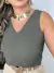 BLUSA FEMININA REGATA ALÇA GROSSA LARGA DUNA TENDENCIA BASICA LISA SIMPLES - loja online