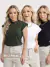 Compre 2 Leve 3 Camiseta Feminina - T Shirt - Blusa Feminina gola alta feminina manga curta camiseta Feminina