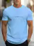 Camiseta masculina de manga curta com gola redonda, estampa Letras Pequenas, estilo de rua da moda, t-shirt respirável na internet