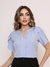 Blusa Feminina cor sólida Pétala Manga Com Decote Em V Verão Design de decote requintado - comprar online