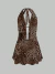 Imagem do Vestido Midi curto de uma cor com decote profundo e costas descobertas, com laço no pescoço, Verão. Lore Improta INAWLY ⭐⭐⭐⭐⭐5.0