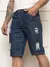Bermuda Jeans Masculina Estonada Destroyed Lavagem Escura Moda Verão Premium ⭐⭐⭐⭐⭐5.0