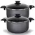 Kit Panelas Caçarolas 02 Peças TAMANHO GRANDE 22 e 24 cm Antiaderente 5 Camadas De Teflon Cor Preto Grafite ⭐⭐⭐⭐⭐ 5.0 - comprar online