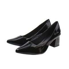 Scarpin Feminino Preto Bico Fino Salto Baixo Confortável Moda - loja online