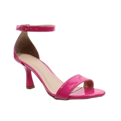 Sandália Feminina Pink Salto Fino Confortável Brilho Moda na internet