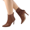 Bota Feminina Caramelo Cano Curto Bico Fino Salto Alto Macia - comprar online