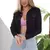 Jaqueta Feminina Cropped Sarja, Preto Tecido, Premium Outono, Inferno - comprar online