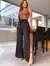 Calça Pantalona Com Fenda Lateral Tendência Moda Blogueira Conforto na internet
