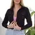 Jaqueta Feminina Cropped Sarja, Preto Tecido, Premium Outono, Inferno - loja online