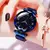 Reloj mujer moda feminina céu estrelado relógios magnéticos fivela malha cint - comprar online
