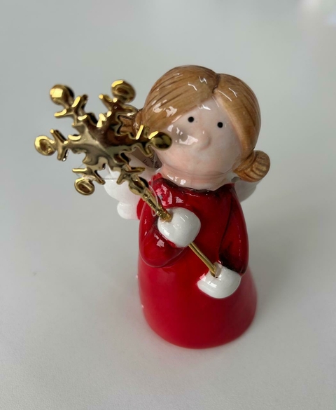 Anjo floco de neve de porcelana 10cm Cód. 1001267 - comprar online