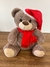 Urso de pelúcia cinza com gorro vermelho 27cm Cód. 1005972