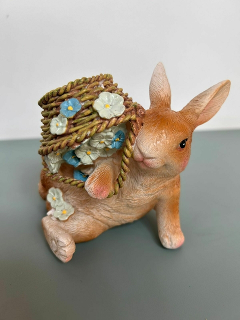 Coelho com cesta de resina cód. 1014279 - comprar online