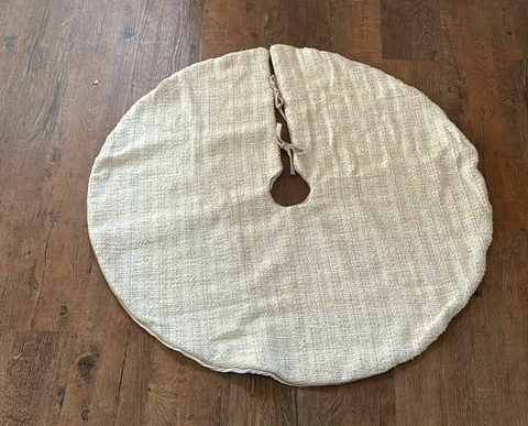 Saia para árvore branca e dourada 100cm Cód. 1034389 - comprar online