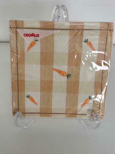 Guardanapo bege com cenouras 32,5x32,5cm Cód. 1067727 - comprar online