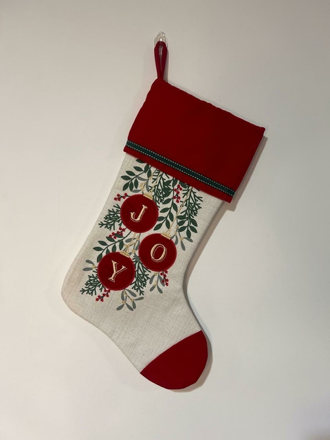 Meia Joy com azevinhos 45cm Cód. 1105175 - comprar online